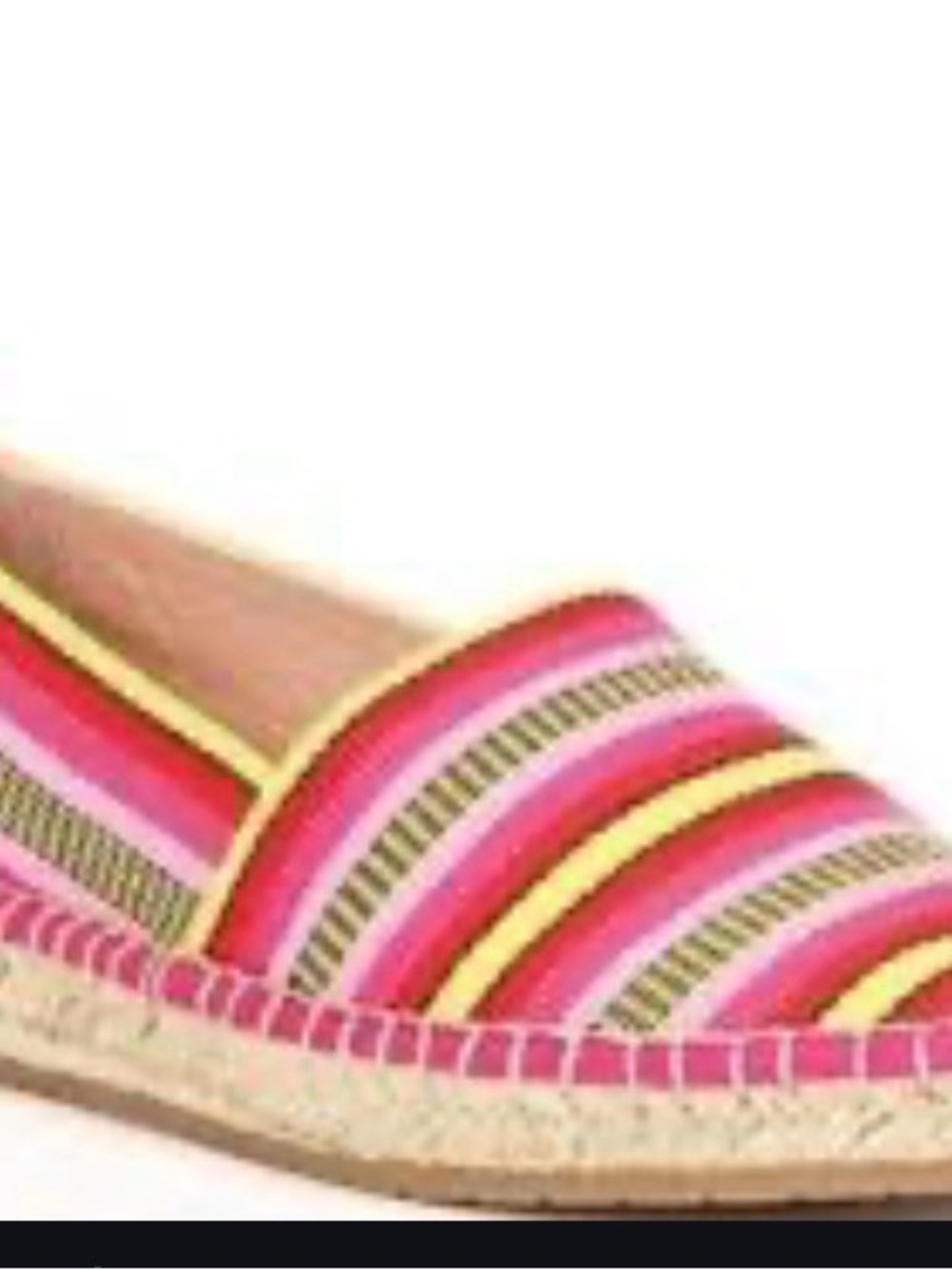 Chelsea & Violet Mimi Pink and Yellow Striped Canvas Espadrilles Size 9 - Picture 1 of 8